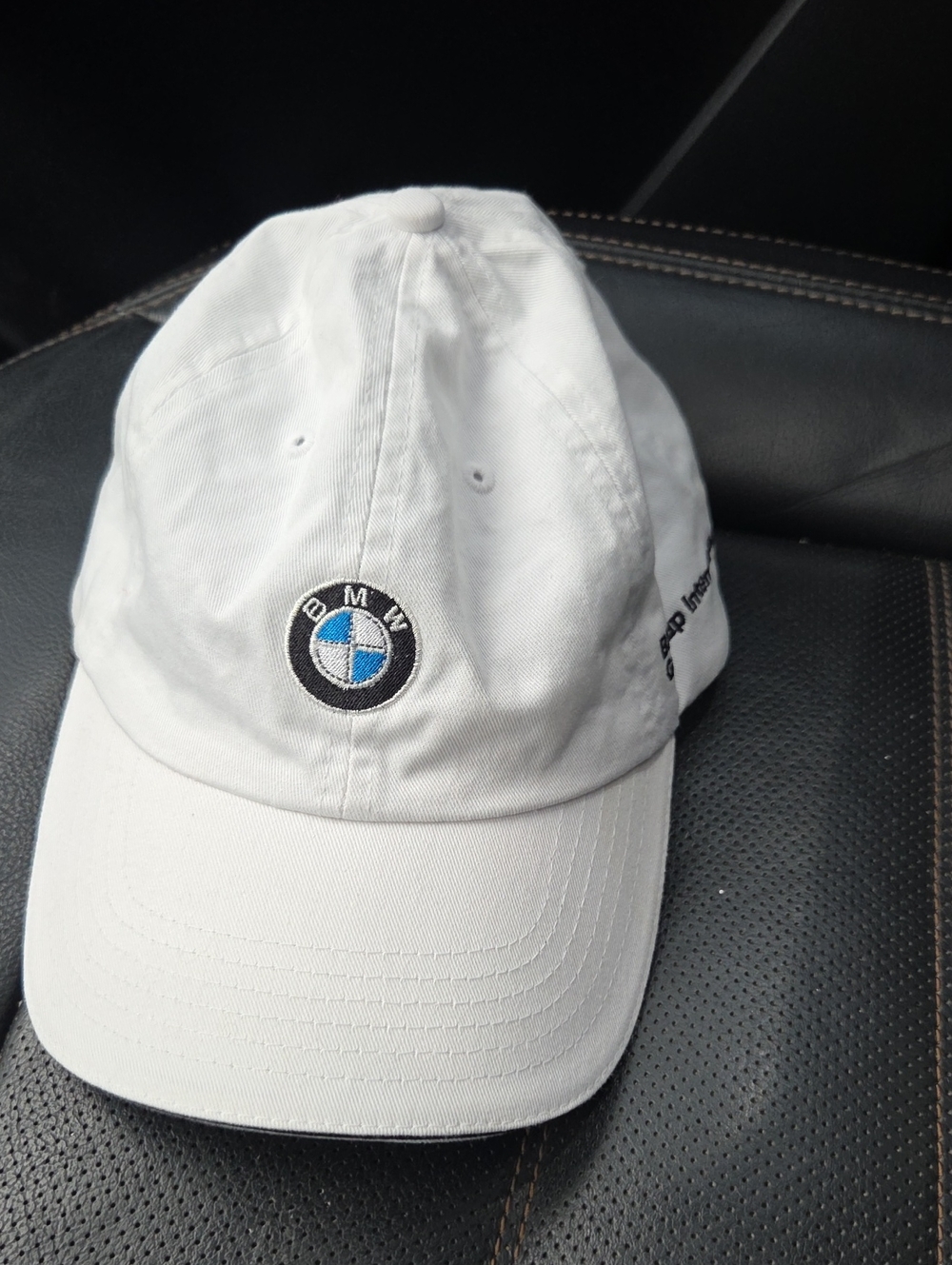 BMW White Baseball Cap with Embroidered Roundel